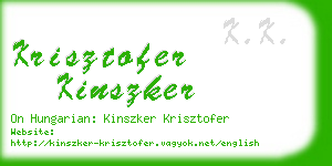 krisztofer kinszker business card
